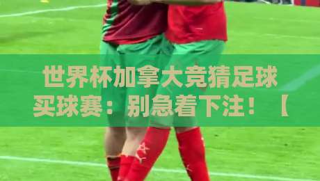 世界杯加拿大竞猜足球买球赛：别急着下注！【世界杯加拿大竞猜足球买球赛】2026年观赛与竞猜避坑指南